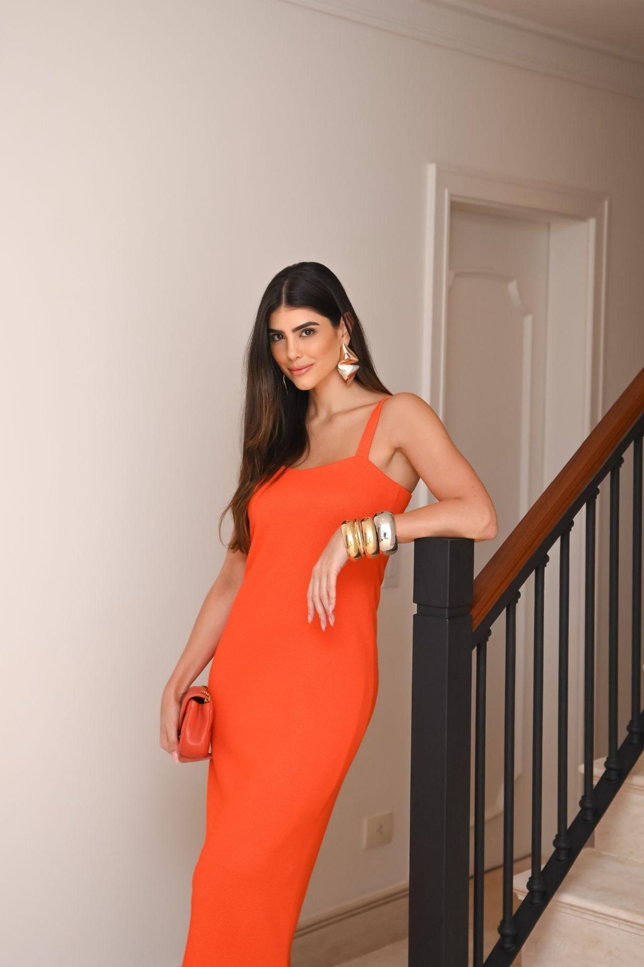 Vestido Midi com Alças em Malha