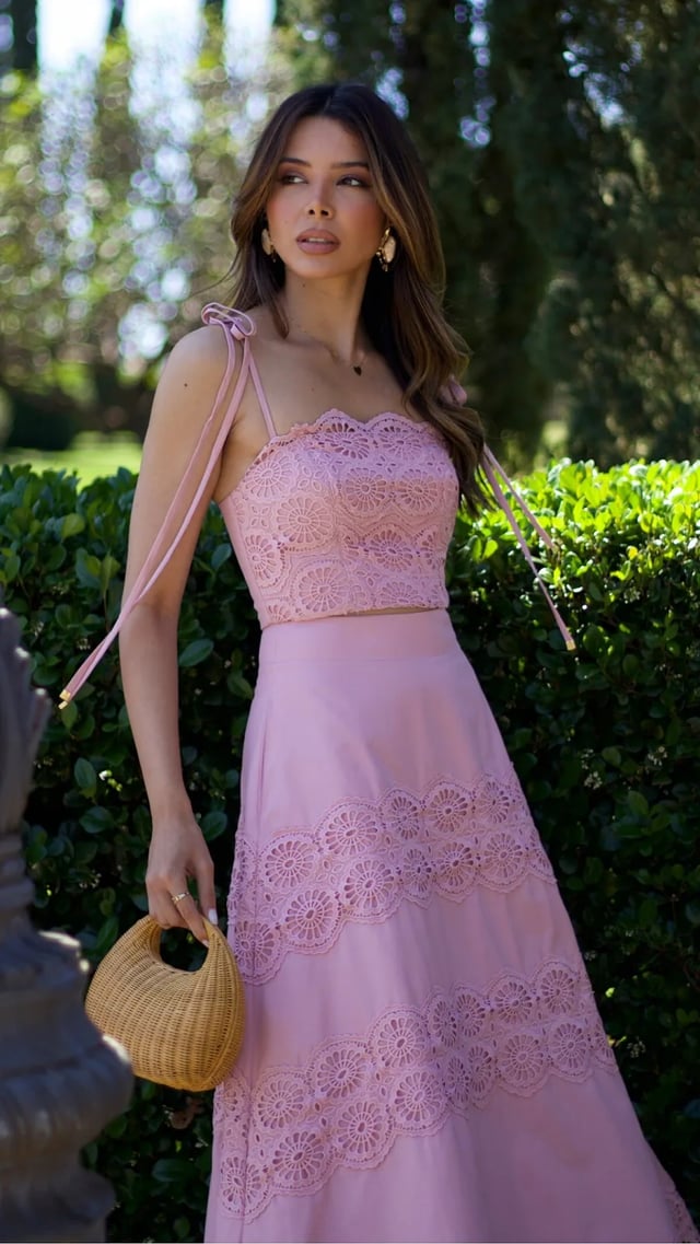 Conjunto Top e Saia Laise