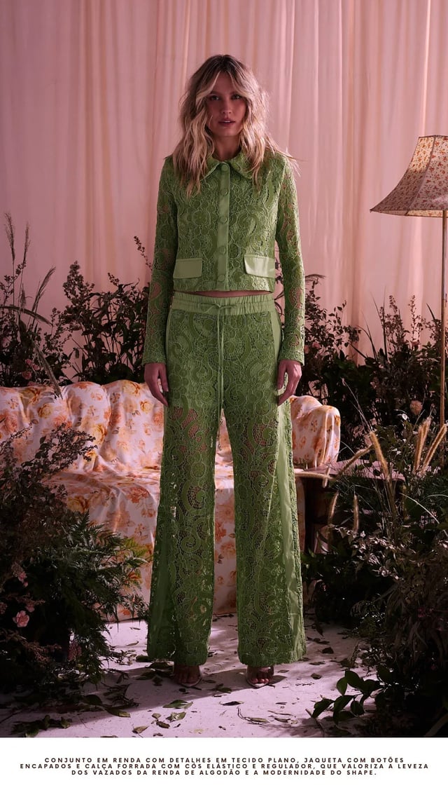Calça Renda Grass Green