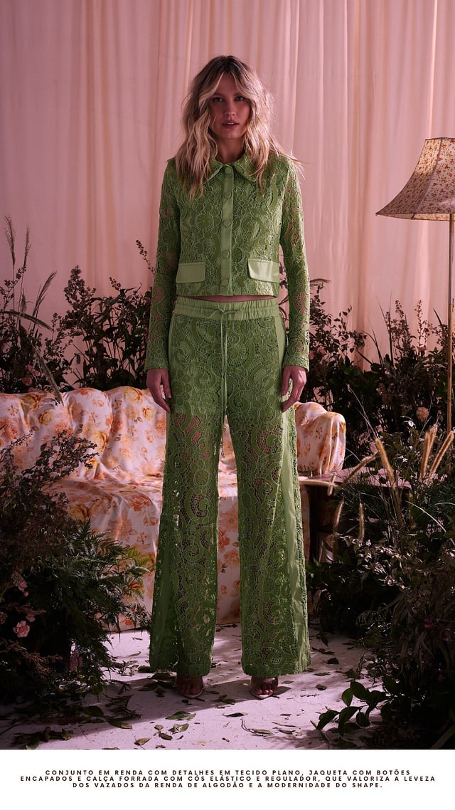 Calça Renda Grass Green