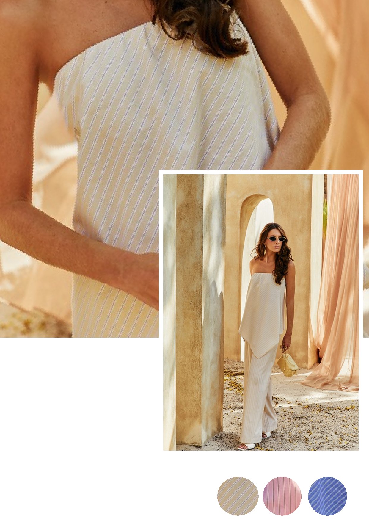 Conjunto Blusa e Calça Pantalona Tricoline Amalfi
