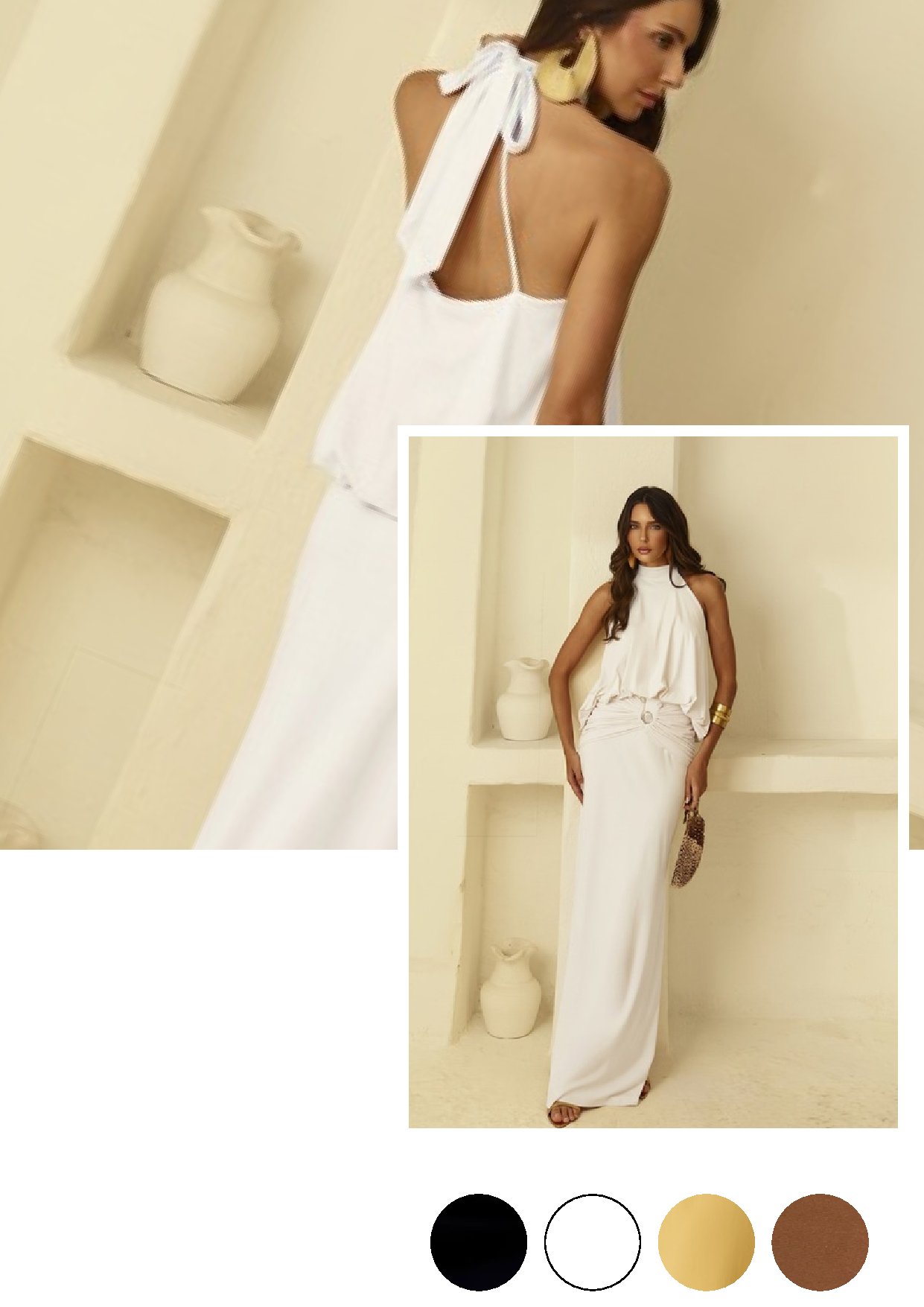 Conjunto Blusa Balonê e Saia Longa Malha Sensuel