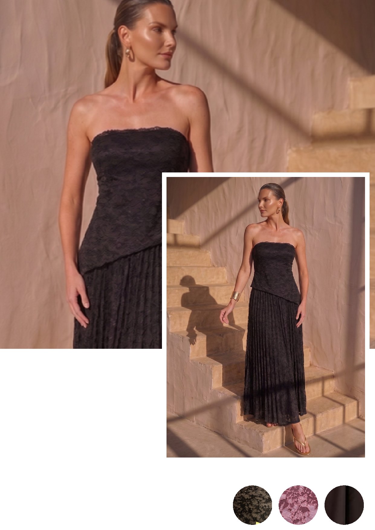 Conjunto Blusa Tomara Que Caia e Saia Plissada Soberano