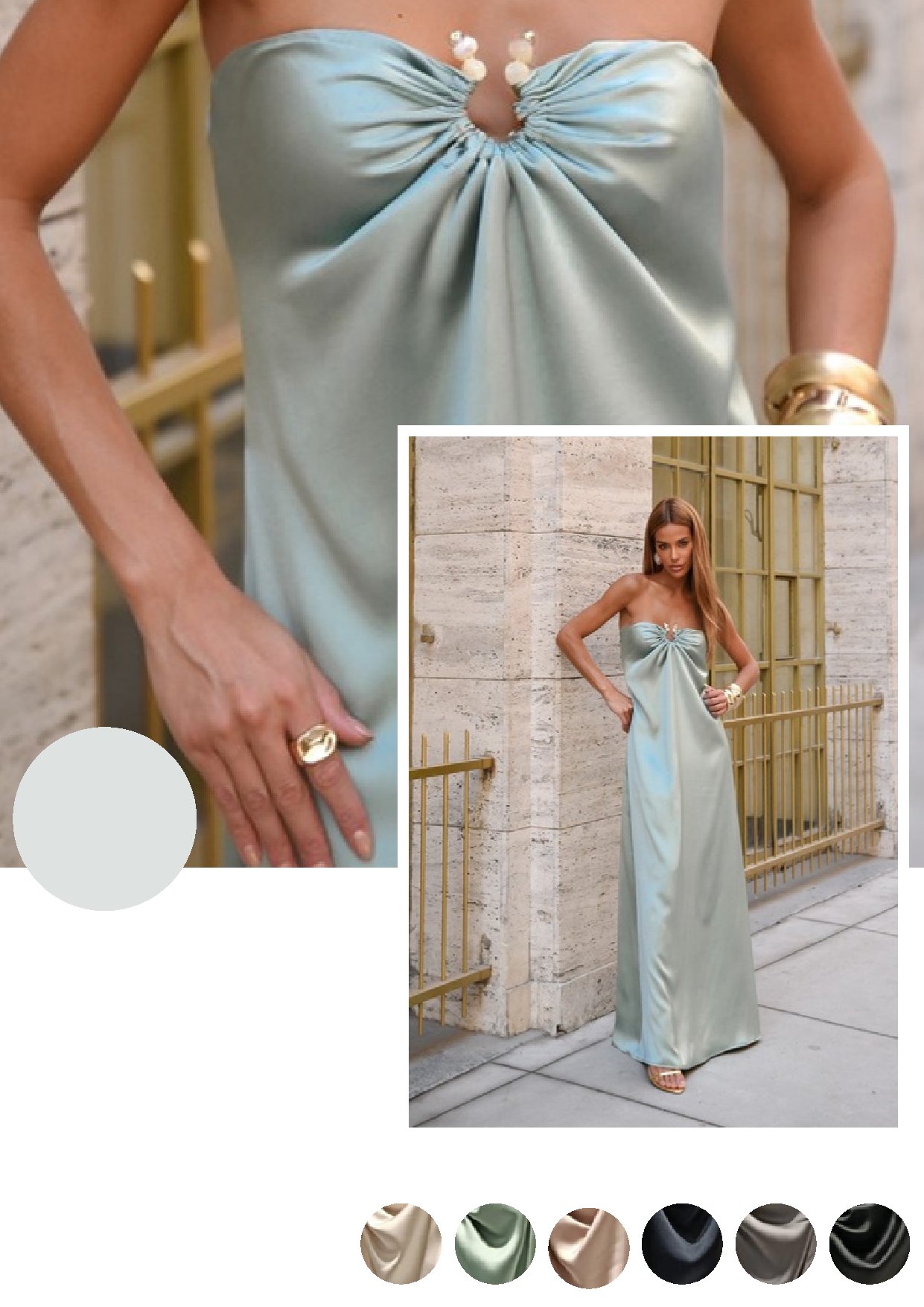 Vestido Longo Cetim Alexis