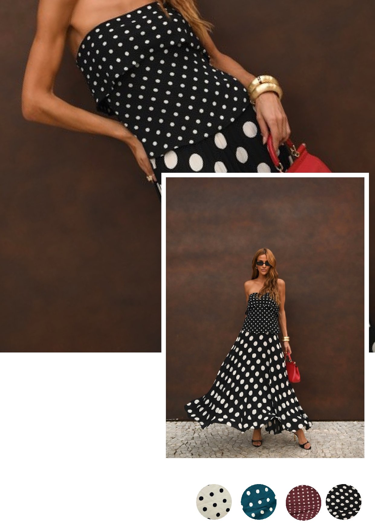 Vestido Plissado Mix Dot