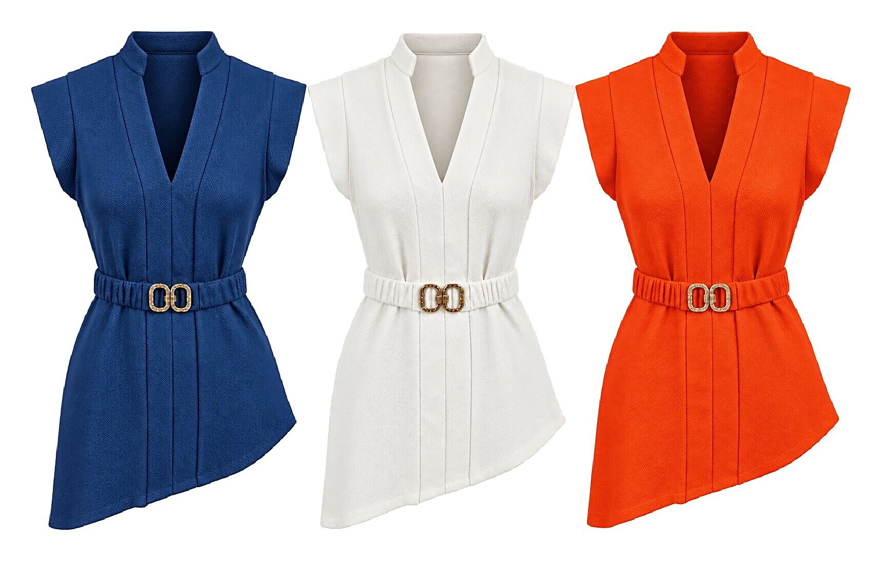 Blusa assimétrica com cinto