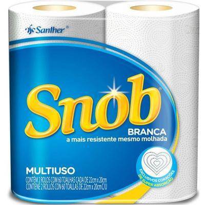TOALHA PAPEL SNOB BRANCA 2UN 60FLS