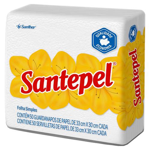 GUARDANAPO SANTEPEL 33X30 GDE 50UN
