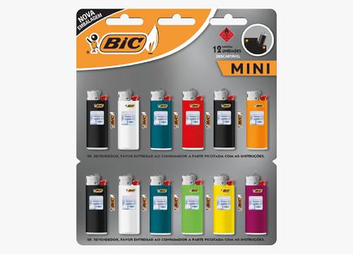 ISQUEIRO BIC MINI 12UN CARTELA