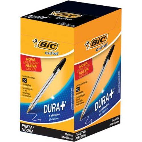 CANETA BIC CRISTAL 50UN PRETA
