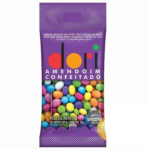 BOMB AMENDOIM DORI COLORIDO CONF SM 70G