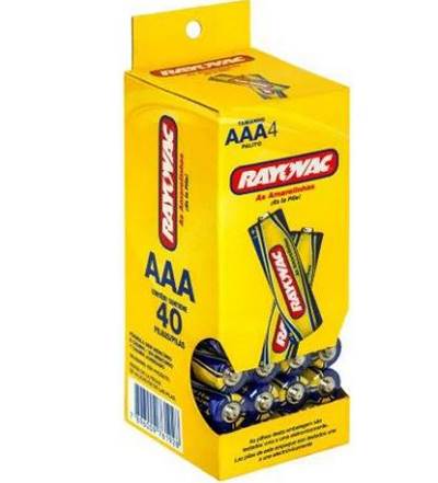 PILHA RAYOVAC AMAR AAA4 PALITO TUBO 4UN