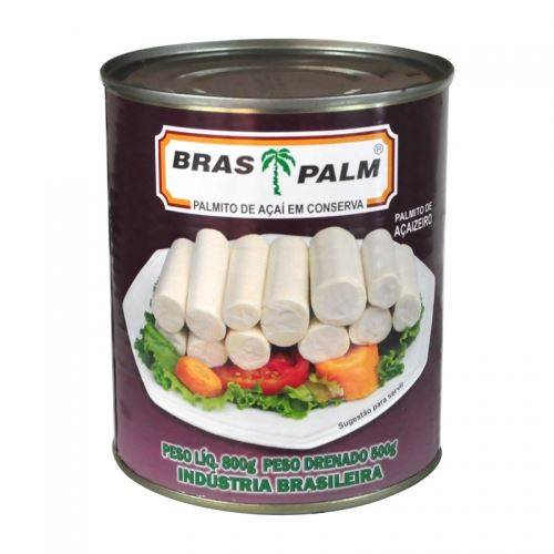 PALMITO ACAI BRASPALM INTEIRO LT 500G