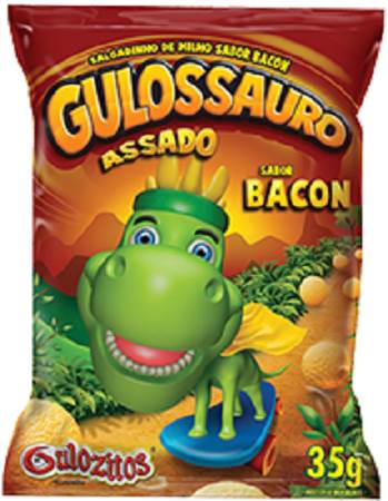 CHIPS GULOSSAURO 35G BACON BOLA 