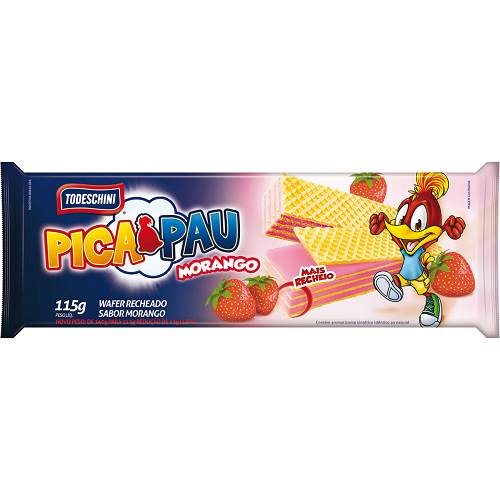 WAFER TODESCHINI 115G MORANGO 
