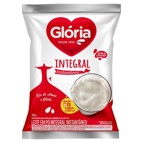 LEITE PO GLORIA 400G INTEG SACHE