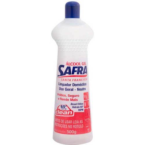ALCOOL GEL SAFRA 65 INPM CLEAN 500G