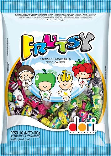 BOMB BALA MAST DORI FRUTSY FRT SORT 600G