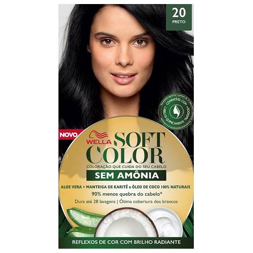 TINT SOFT COLOR 20 PRETO UN