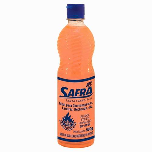 ALCOOL GEL SAFRA 80 INPM ACENDEDOR 500G