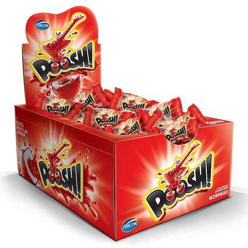 BOMB CHICLE POOSH ARCOR 200G MORANGO 