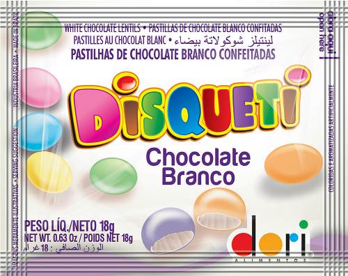 BOMB DISQUETI DORI CHOC BCO CONF 18G