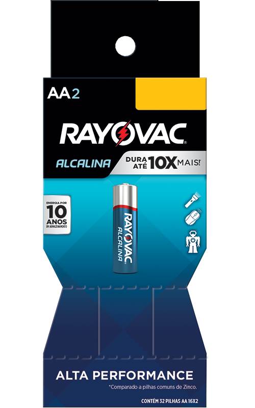 PILHA RAYOVAC ALC AA2 PQ 2UN TUBO