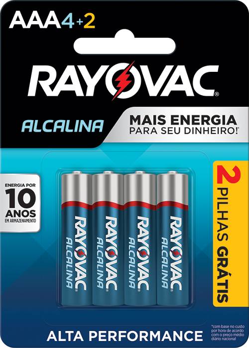 PILHA RAYOVAC ALC AAA6 PALITO L6P4UN SM
