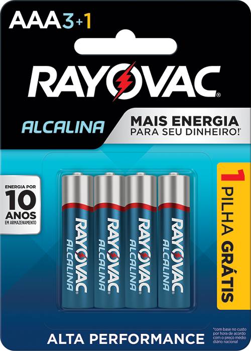 PILHA RAYOVAC ALC AAA4 PALITO L4P3UN SM