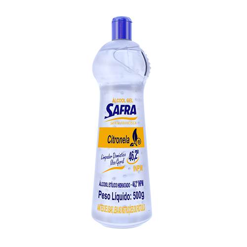 ALCOOL GEL SAFRA 462 INPM CITRONEL 500G