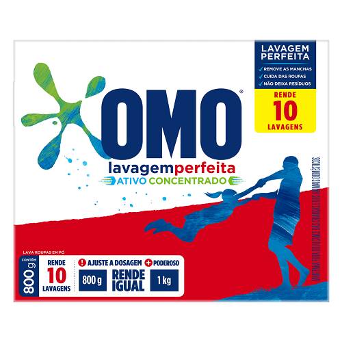 DET PO OMO 800G LAVAGEM PERFEITA
