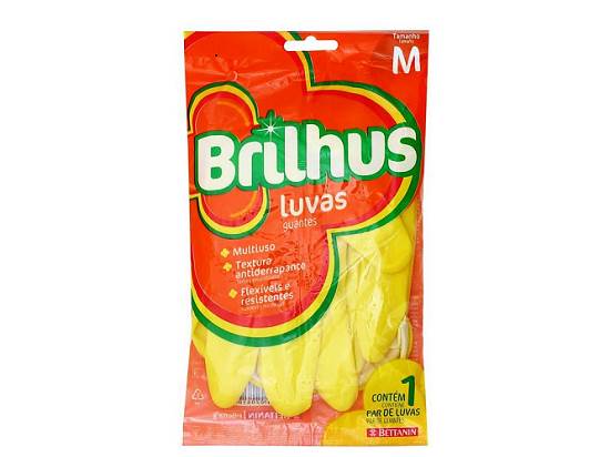 LUVA BRILHUS MULTI USO TAM M AMAR LATEX 