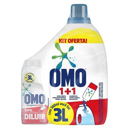 DET LIQ OMO CONC 500ML  GF 3L LAV PERFE