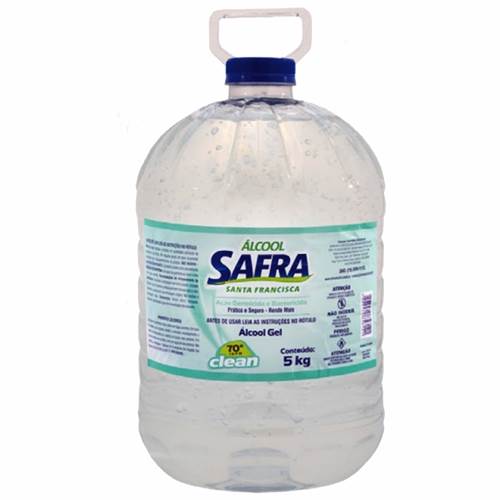 ALCOOL GEL SAFRA 70 INPM BACTERICIDA 5KG