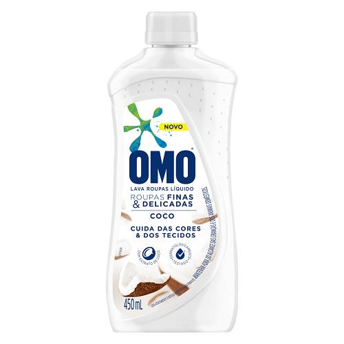 LAVA ROUPA LIQ OMO 450ML COCO  DELICADAS