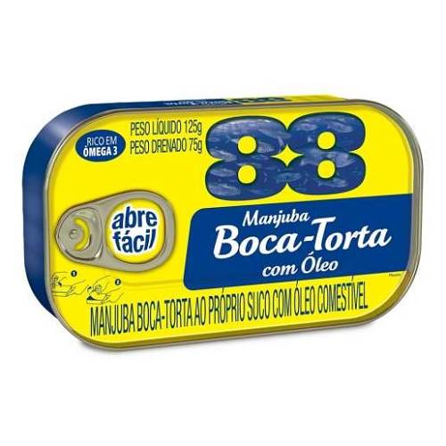 SARDINHA MANJUBA BOCA TORTA 88 125G OLEO