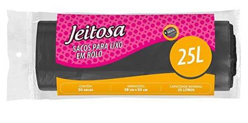 SACO LIXO JEITOSA PRETO RL 25L 30UN