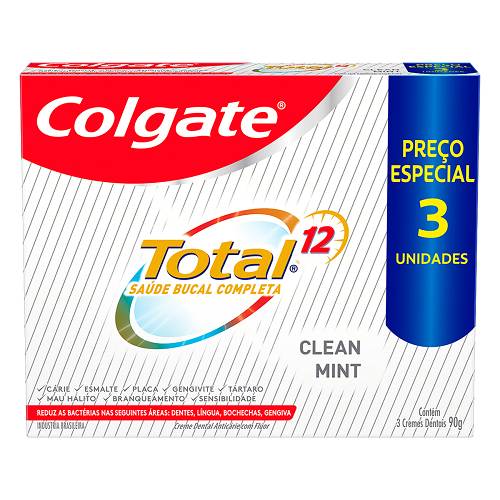 CD COLGATE TOTAL12 90G CLEAN MINT 3UN