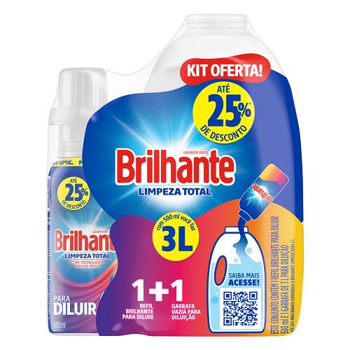 LAVA ROUPA LIQ BRILHANTE 500ML  GARRAFA