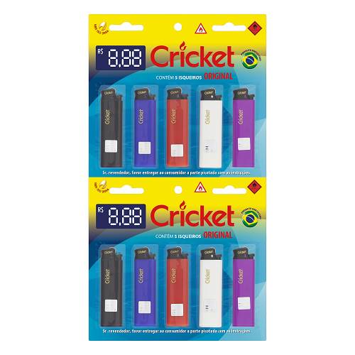 ISQUEIRO CRICKET ORIGINAL CARTELADO 10UN
