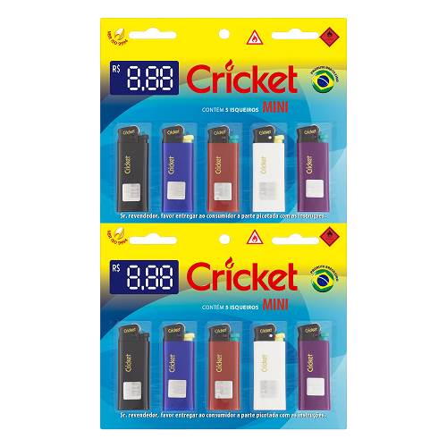 ISQUEIRO CRICKET MINI CARTELADO 10UN