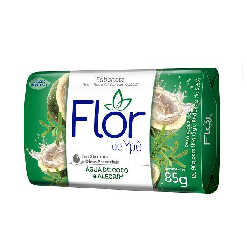 SAB FLOR DE YPE 85G AGUA COCO E ALECRIM