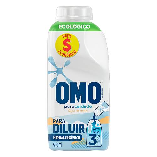 LAVA ROUPA LIQ OMO CONC 500ML PURO CUID