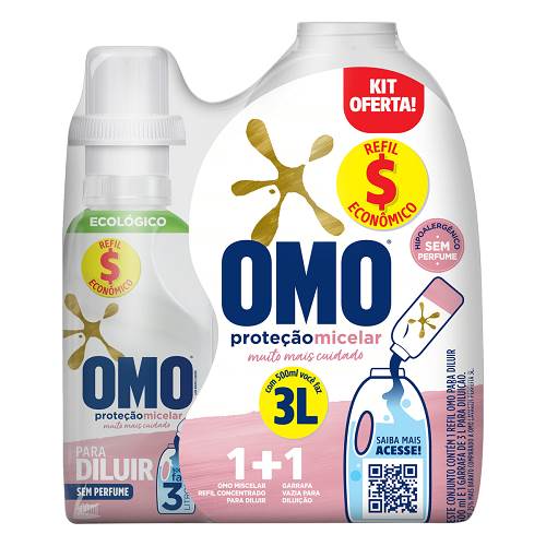 DET LIQ OMO CONC 500ML  GF 3L MICELAR