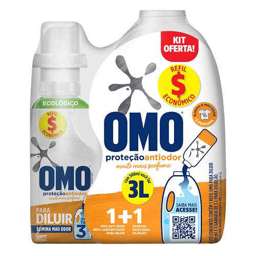 DET LIQ OMO CONC 500ML  GF 3L ANTIODOR