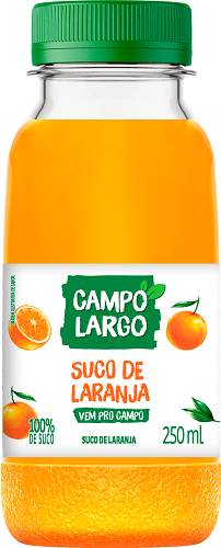 SUCO CAMPO LARGO PET 250ML LARANJA 