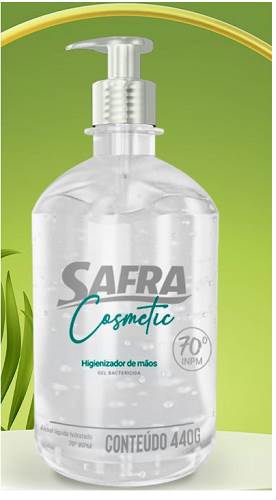 ALCOOL GEL SAFRA 70 INPM CPUMP 440G