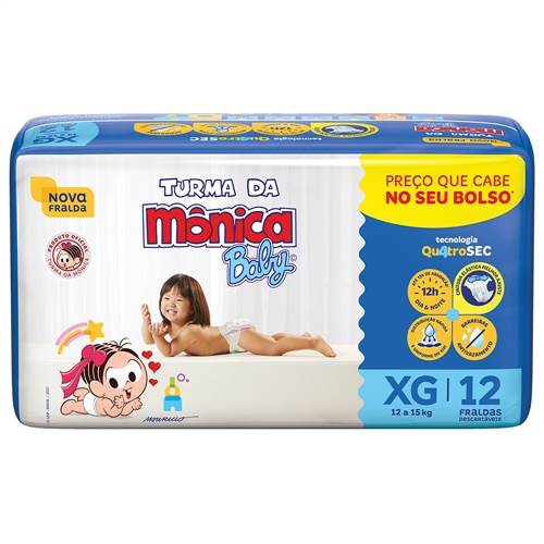 FRALDA TURMA MONICA JUMBINHO XG 12UN