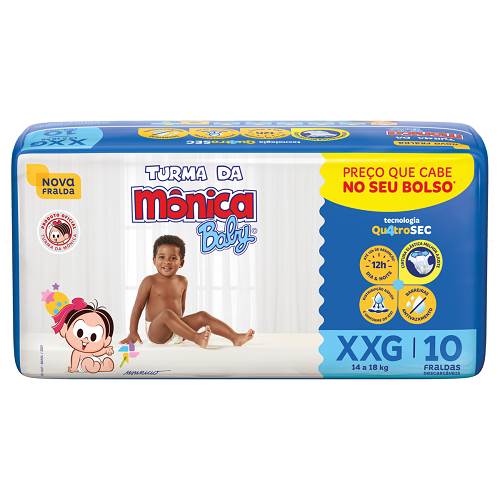 FRALDA TURMA MONICA JUMBINHO XXG 10UN