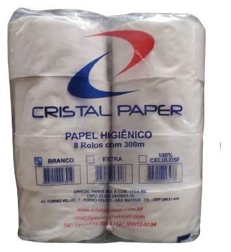 PAPEL HIG CRISTAL BCO COMUM ROLO 300M